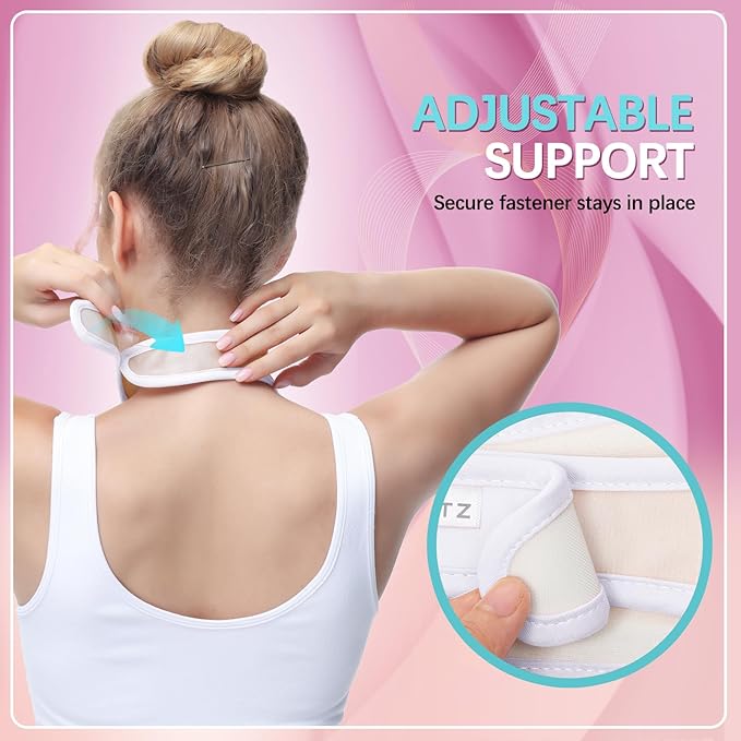 Castor Oil Pack for Thyroid - Reusable Organic Castor Oil Neck Wrap for Thyroid, Less Mess, Anti Oil Leak, Comfort Fit, Oil Not Included (White)