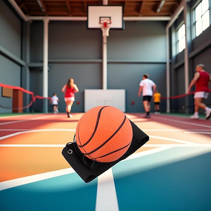 Basketball Wrist Return Ball, Sports Wrist Balls on a String, 2.36 Inch Rubber Rebound Bouncy Wristband Balls on Elastic String for Wrist Exercise or Play Speed and Agility Training