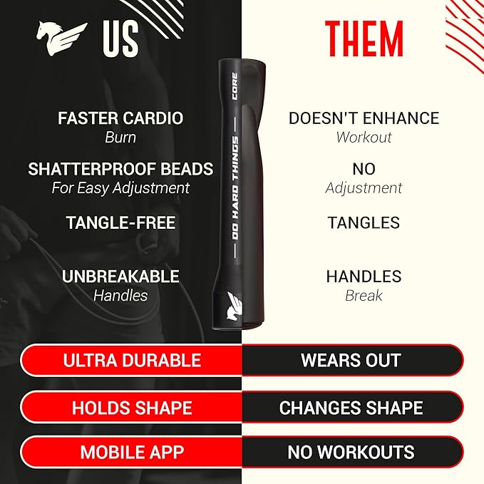 Elite Jumps - Do Hard Things 1” Beaded Jump Ropes | Crossover Jump Rope for Your Exercise Equipment | Segmented Jump Rope