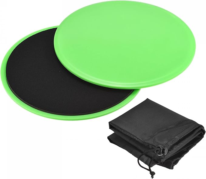 uxcell Exercise Core Sliders, Glider Discs with Cloth Bag, Dual Sided Usage on Carpet or Floor for Full Body Workout