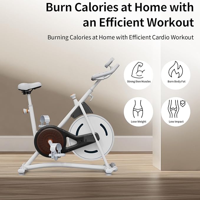 Stationary Bikes,Exercise Bikes,Adjustable Professional Exercise Bikes for Home, Efficient Workout Bike with Smartphone Mount & Digital Pulse Display