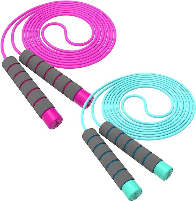 Jump Rope For Kids,Jump Rope Kids,Adjustable Soft Skipping Rope,Toddler Jump Rope With Skin-Friendly Foam Handles For Kids, Boys,Girls,Women, Men,Exercise Activity,Outdoor Fitness