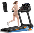 15% Incline Treadmills for Home, 3.0HP Folding Treadmill with 400LBS Weight Capacity, Portable Treadmill with Handrails, 3 LED Displays