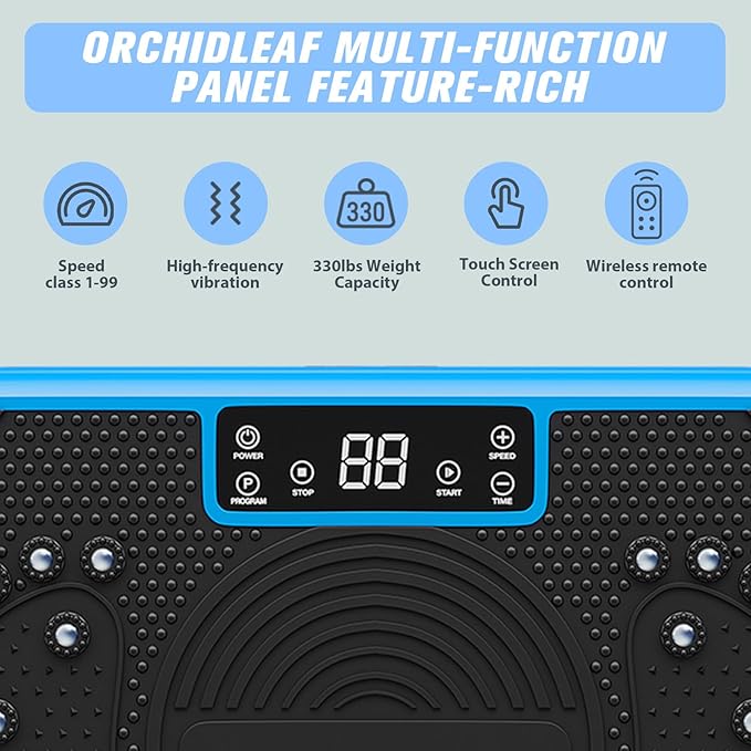 Vibration Plate Fitness Platform Exercise Machine Vibrating Lymphatic Drainage Shaking Full Body Shaker Workout Vibrate Stand Shake Board Sport Gym for Weight Loss Fat Burner for Women Men