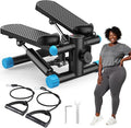 OLIXIS Steppers for Exercise at Home Workout Equipment, Mini Stepper Exercise Machine for Senior Citizens, Twist Stepper with Resistance Bands, Cardio Weight Loss Equipment Home Fitness
