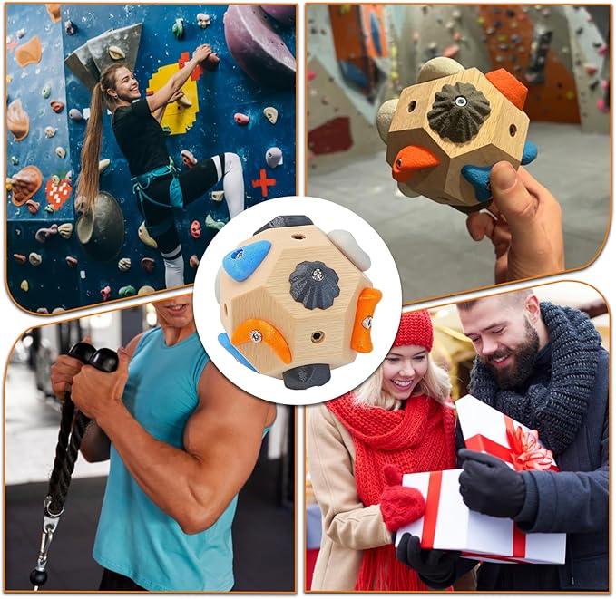 2 PCS Boulder Block,Handcrafted Boulder Block for Climbers,RockClimbing Ball for Finger Strength Training, Strength & Precision Tool, Gifts for Rock Climbers