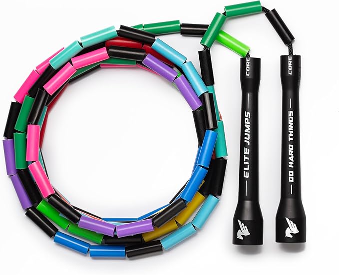 Elite Jumps - Do Hard Things 1” Beaded Jump Ropes | Crossover Jump Rope for Your Exercise Equipment | Segmented Jump Rope