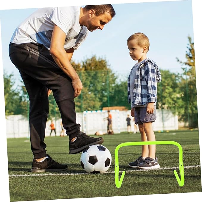 Adjustable Boys and Girls Speed Hurdle PVC Plastic Agility Training Equipment for Soccer Green for Outdoor Footwork and Strength Exercises