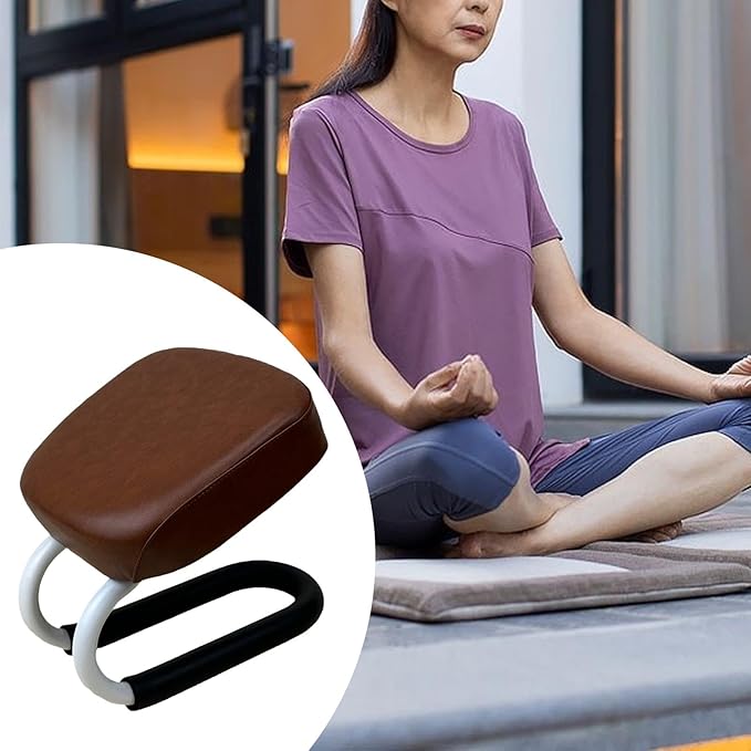 Colaxi Kneeling Meditation Stool Adjustable Birthday Gift Anti Slip Comfortable Seat Prayer Stool for Yoga Praying Home Women, Style A Brown