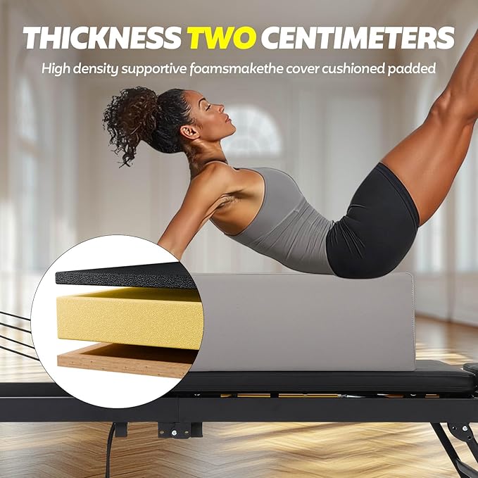 FAHKNS Portable Pilates Reformer Sitting Box, Non-Slip Pilates Sit Boxs for Home Workout, Pilates Exercise Accessories for Pilates Refomer/Board, Posture Correction