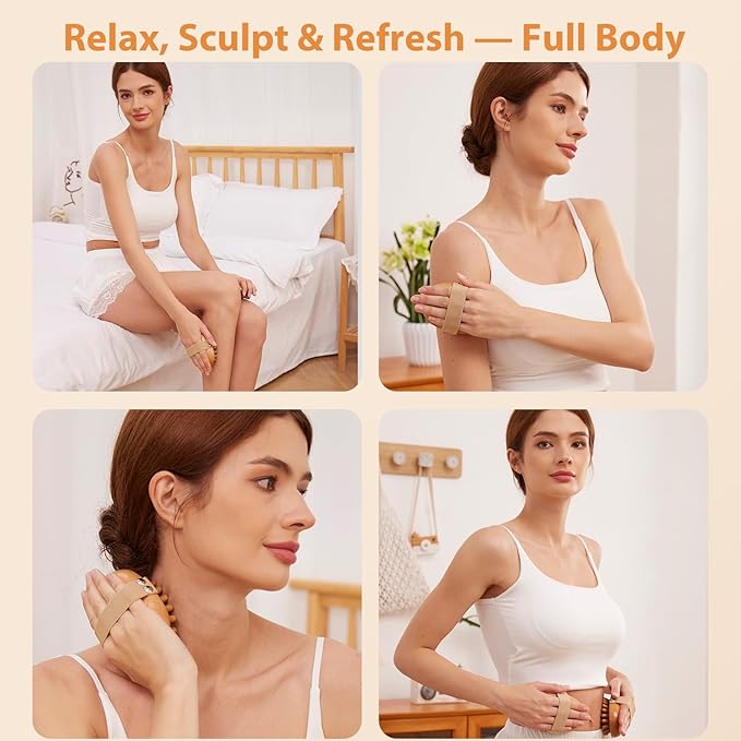 2PCS Meridian Massage Brush,Gua Sha Tool,Body Massage Brush,Wood Therapy Massage Tools, Meridian Brush for Belly,Body Sculpting Tools,Guasha Brush, Wooden Massage Tools,按摩梳, 经络刷