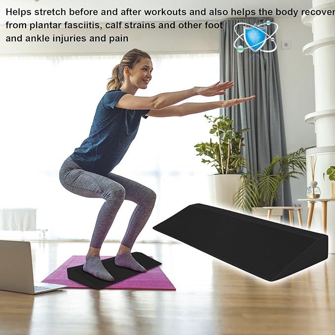 Yoga Foam Wedge - EVA Exercise Wedge Block, Slant Board | Footrest Cushion Incline Wedge, Yoga Foam Wedge Blocks, Back Support Knee Pad for Yoga Poses Improve Lower Leg Strength 19.7 Inch