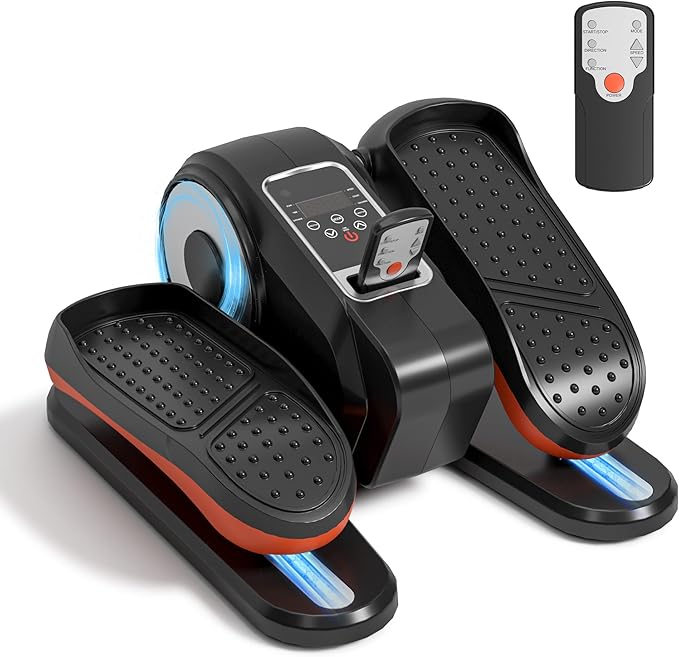 Under Desk Elliptical Machine – Electric Pedal Exerciser with 12 Adjustable Speeds, Quiet & Portable, LED Display, Ideal for Seniors & Adults, Home or Office Use (Black)
