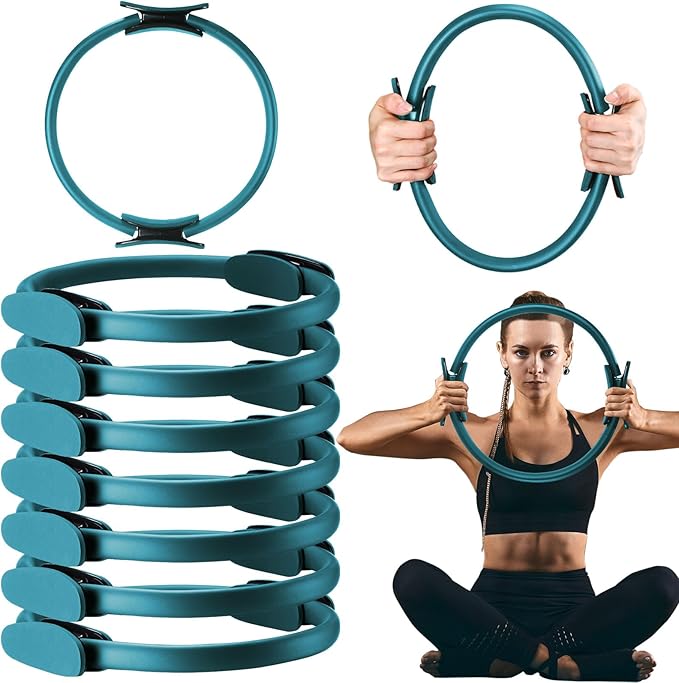 Syhood Pilates Ring 11. 81 Inch Pilates Circle Yoga Ring Magic Lightweight Flexible Workout Equipment for Fitness Physical Therapy Resistance Exercise Arms Legs