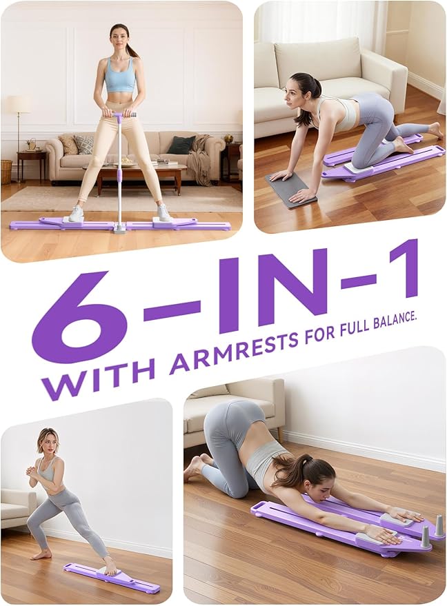 Pliates Board - Multifunctional Portable Pilates Reformer Machine & Ski Machine & Exercise Equipment for Home Gym Full Body Workout