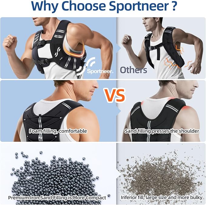 Sportneer Weighted Vest Woman: 8lb/12lb/15lb/20lb/25lb Weight Vest for Walking with Phone Bag, Adjustable Women Weighted Vest for Running Rucking Vest for Jogging Strength Training Weight Loss