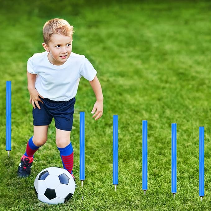 Agility Ladder Training Poles Equipment, Soccer Training Equipment-20ft Speed Ladder, 6 Agility Poles, 8 Soccer Cones for Training Football Basketball Rugby Training Equipment for Kids Youth Adults