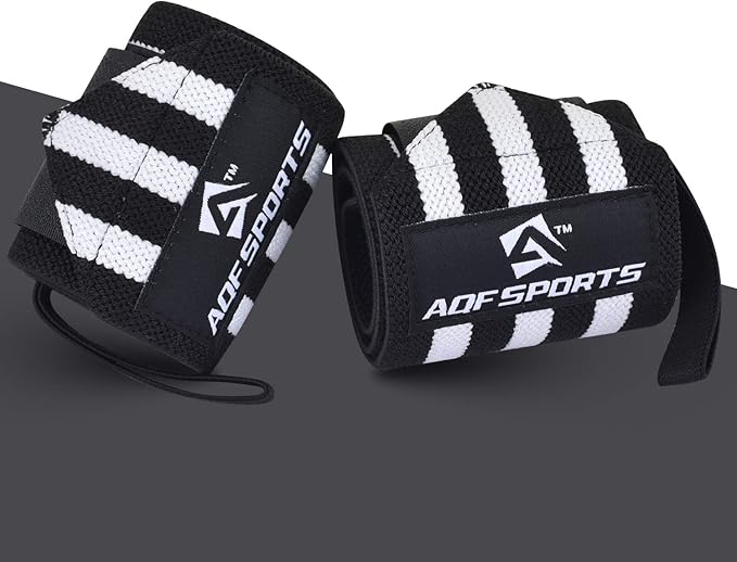 AQF Wrist Wraps for Weightlifting - USPA & IPL Approved 18" Gym Wrist Support with Thumb Loop - Heavy Duty Lifting Wrist Straps for Fitness, Workout, Powerlifting, & Bodybuilding (Pair)