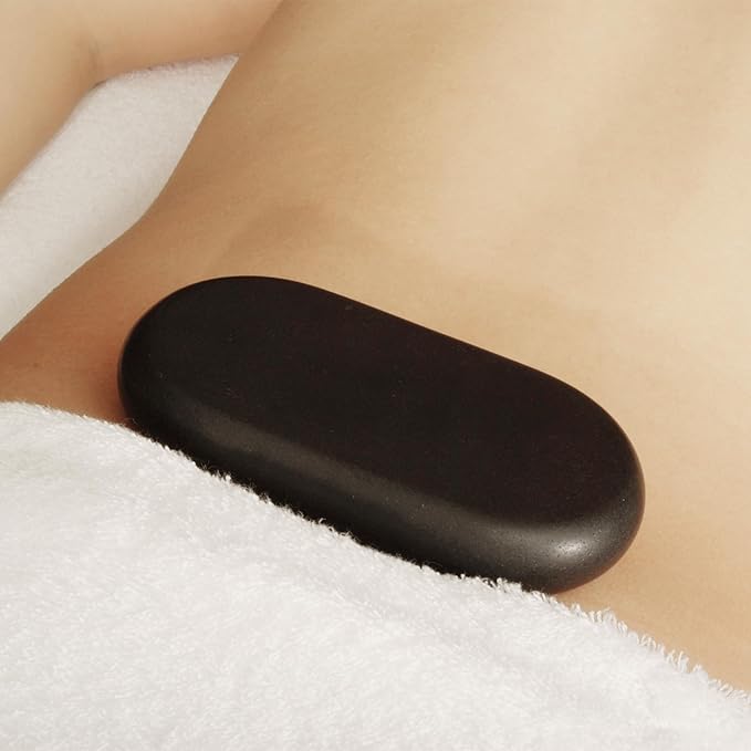 Master Massage 4-Piece XXL Super Extra Large Oval Basalt Hot Stone Set – 6” x 3.4” x 1.1” for Spa, Salon, and Professional Massage Therapy