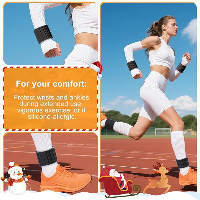 2025 Upgraded Magnetic Ankle Weights for Women, Wrist Weights,Silicone (Waterproof), Non-Slip, Easy Wear, Adjustable (Men & Women), Ideal for Jogging/Yoga/Pilates & More, Great Gift.（2 Pack）