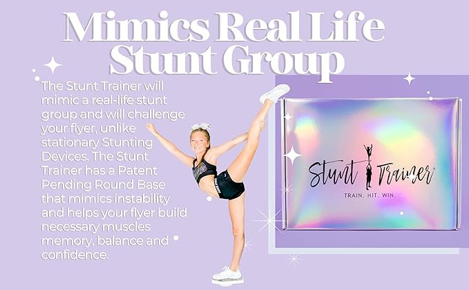 Stunt Trainer Flyer Cheer Balance Board for Cheerleader Balance & Flexibility Core Strength Training - Cheer Balance Trainer Stunting Practice Board Cheerleading Equipment for Flyers, Grey