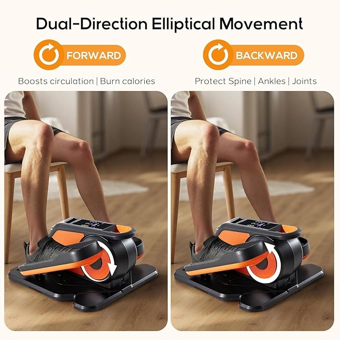 NEWBULIG Under Desk Elliptical Machine, Ellipse Leg Exerciser As Seen On TV with Remote Control, 12 Adjustable Speeds