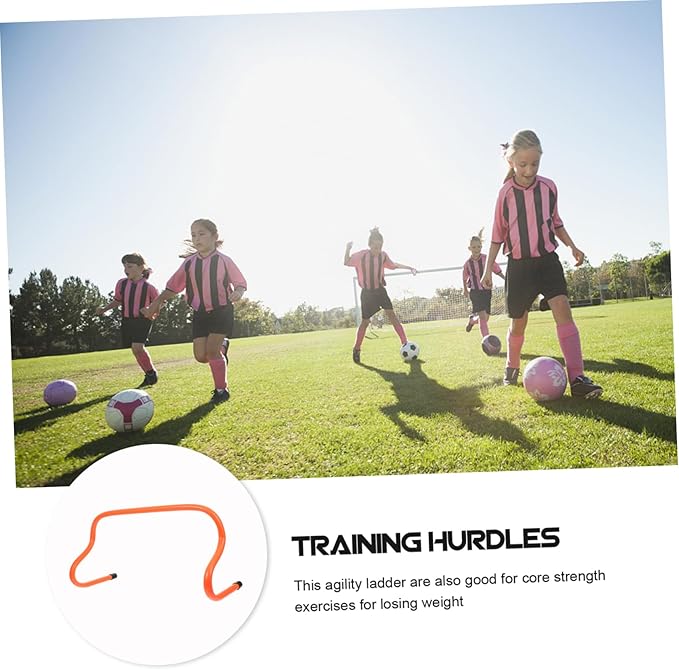 BESPORTBLE 5Pcs Durable Football Agility Hurdles Lightweight High Jumping Training Equipment for Soccer Outdoor Practice Strong Stability Bright Orange Color