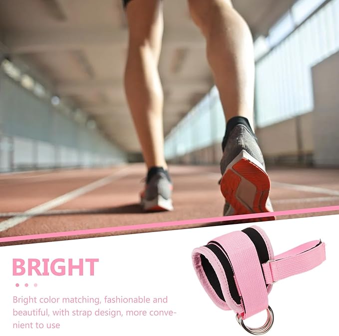 PRETYZOOM Ankle Bind Straps for Cable Machine Workout, 2pcs Pink Adjustable Hook and Loop Attachments for Leg Strength Training and Glute Exercises in Home Gym
