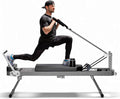 Foldable Pilates Reformer Machine for Home Use - 330lbs Capacity with 5 Alloy Springs, 11 Resistance Levels & UP Leather Surface, Space-Saving Fitness Equipment