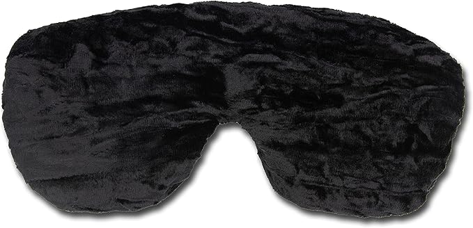 Handmade Weighted Sleep Eye Mask Yoga Pillow - Flax Seed Fill - Unscented - Black - TEMF-BK