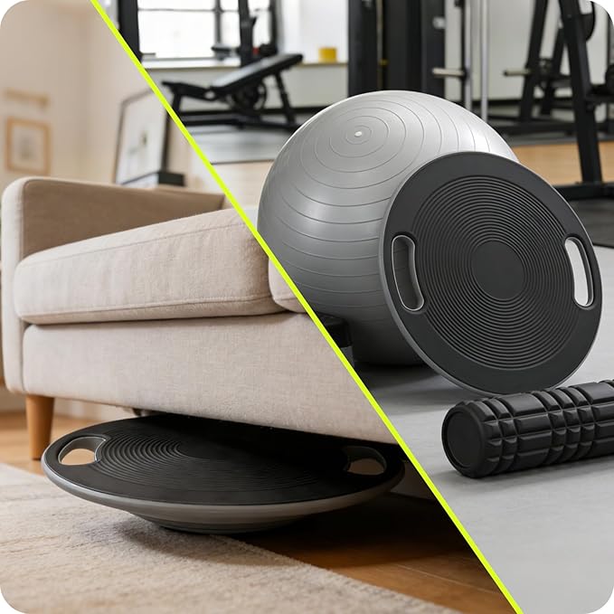 Wobble Aerobic Step Platform Balance Board with Non-skid Tpr Bump Surface, 360 Rotation for Stability Training, Versatile Home Gym Exercise Workout Step Aerobics Platform