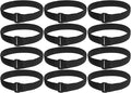 Housoutil 12pcs Adjustable Yoga Mat Carrying Straps Nylon Hook and Loop Bands 25x400mm Mat Carrier for Fitness and Exercise Storage in Black