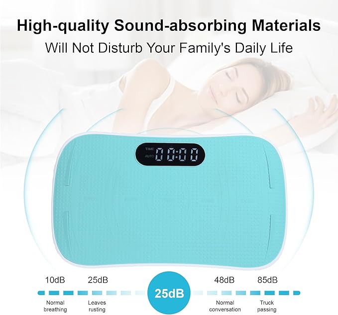 Silent Vibration Platform for Fitness & Massage - 10 Frequency Settings, Fat Burning, Weight Loss, Full Body Shaking Machine, Unisex, Blue