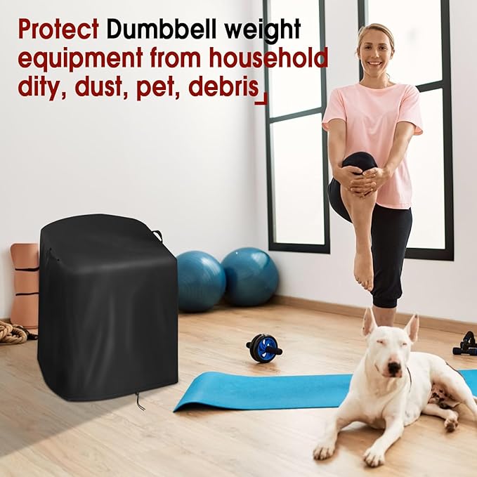 Dumbbell Rack Cover, Dust-Proof Strength Training Dumbbell Racks for Home Gym Cover Waterproof Dumbbell Weight Rack Protective Cover (Cover Only)