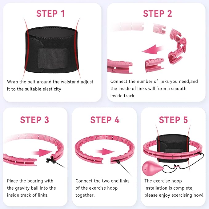 Weighted Fitness Hoop for Adults Weight Loss,Infinity Weighted Hoop Plus Size with Sweat Belt,Waist Trainers for Women,Exercise Hoop Womens Weight Loss at Home