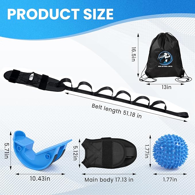 JIURUN Calf Stretcher and Foot Rocker for Plantar Fasciitis - Leg Stretching Strap, Hamstring and Calf Stretcher, Suitable for Stretching Legs and Thighs