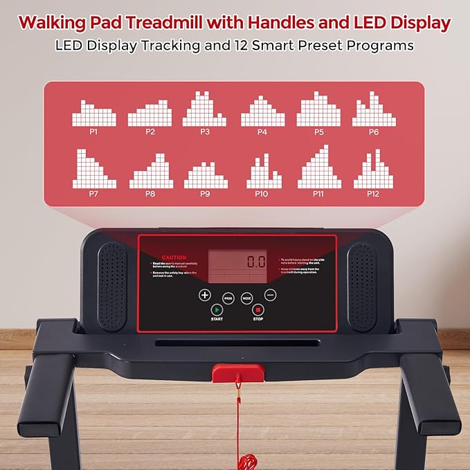 MCRG Walking Pad Treadmill with Incline, 2026 Upgrade Portable Walking pad Treadmill with Handle Bar, 0.6-7.6MPH Small Treadmills Walking Pad for Home Small, 3.5HP, 350LBS