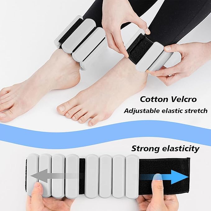 Wrist and Ankle Weights for Women & Men 2 Pack (1lb Each), Adjustable Silicone Wearable Arm & Leg Weights for Pilates, Gym, Yoga, Cardio, Strength Training
