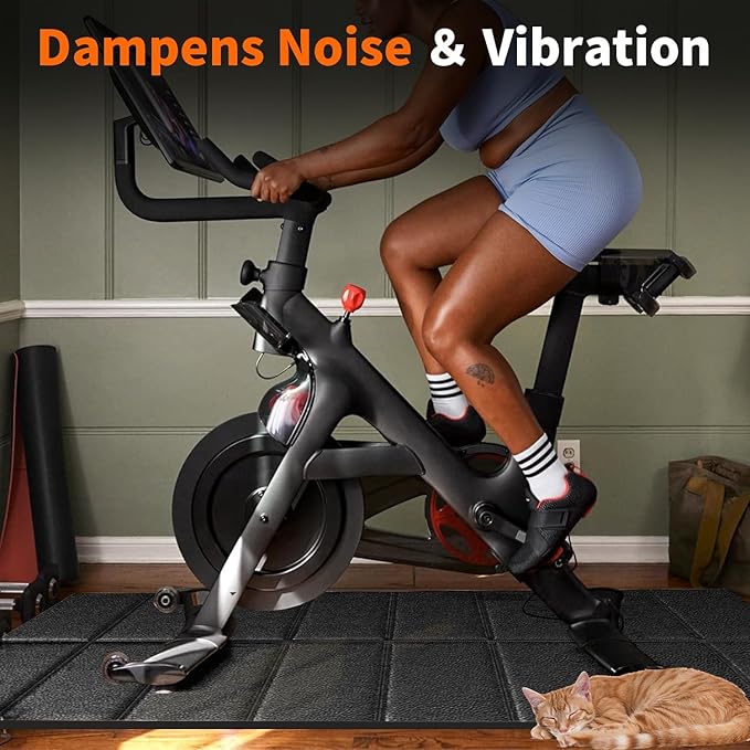 THAILE Exercise Bike Mat, Compatible with Peloton Bikes, 63"x30", Bike Trainer Mats, Mat for Indoor Stationary Spin Bikes Treadmill Walking Pad on Hardwood Floor Carpet Protector
