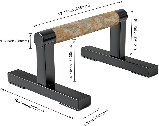 Wooden Calisthenics Parallettes Bars, Push up Handles Floor, Strength Training Pushup Stands, Parallel Handstand Bars for Home Workout Fitness