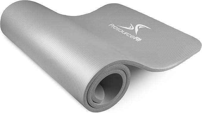 ProsourceFit Extra Thick Yoga and Pilates Mat ½” (13mm) or 1" (25mm), 71-inch Long High Density Exercise Mat with Comfort Foam and Carrying Strap
