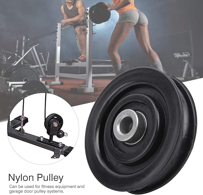 10Pcs Nylon Iron Fitness Bearing Pulley, Home Gym Attachments, Universal Strength Training Accessory with Smooth Movement, Durable Nylon Pulley for Exercise Equipment and Garage Do