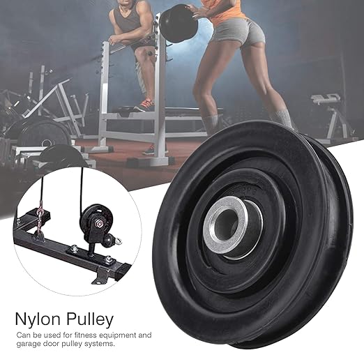 10PCS Fitness Bearing Pulleys – Nylon & Iron Home Gym Attachments for Exercise Strength Training Equipment (90mm)