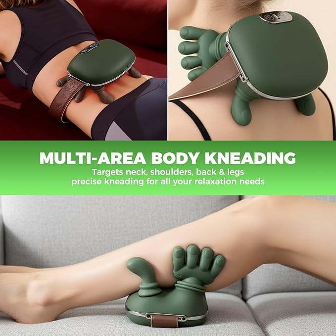 Shoulder & Neck Massager with Heat, 4D Bionic Heated Neck Massager with Fingers Simulates a Real Palm Massage for Comfort, 3 Intensity Levels + 2 Heat Settings Relax Muscle Tension