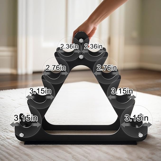 4-Tier Dumbbell Rack for 1-15 lb Weights, Holds 5 Pairs Space-Saving Sturdy A-Frame Stand for Home Gym, Weight Rack for Women's Dumbbell Set (Dumbbell Rack Stand Only)