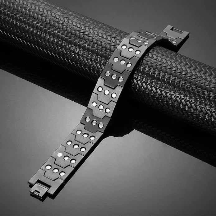 MagEnergy Copper Bracelet for Men, 3-Row Magnet Design, Ultra Strength Magnetic Bracelet 99.99% Pure Copper Wristband Adjustable Jewelry Gift with Sizing Tool