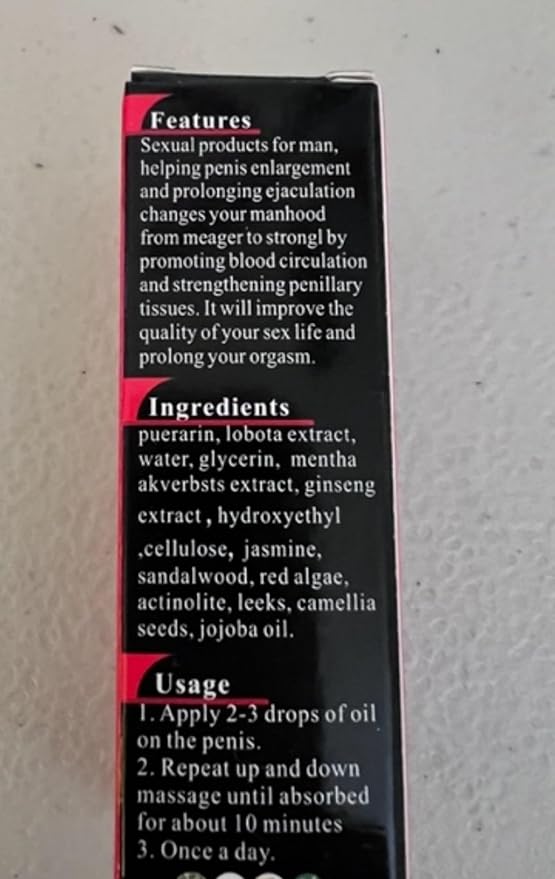 Men's Massage Enlarge and Enlargement Oil – 10ml Bottle