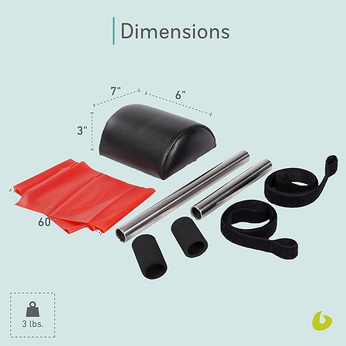 Balanced Body PilatesAngle & Accessories – Reformer Workout Wedge, Resistance Band, and Neck Support for Home Gym & Studio