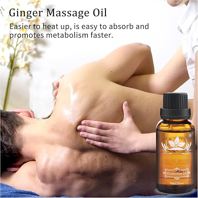 Ownest 3 Pack Ginger Massage Oil,100% Pure Natural Lymphatic Drainage Ginger Oil,SPA Massage Oils,Repelling Cold and Relaxing Active Oil-30ml