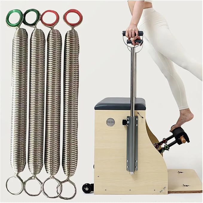 4pcs in Set Pilates Reformer Pilate Equipment Accessories Stability Chair Yoga Wire Steel Tension Springs for Various Yoga & Fitness Equipment